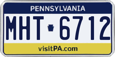 PA license plate MHT6712
