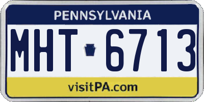 PA license plate MHT6713