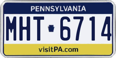 PA license plate MHT6714