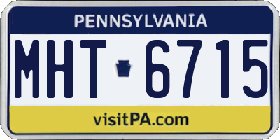 PA license plate MHT6715