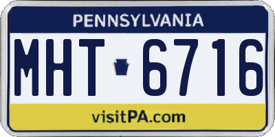 PA license plate MHT6716