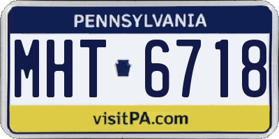 PA license plate MHT6718