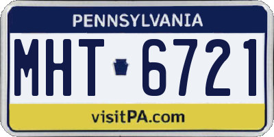 PA license plate MHT6721