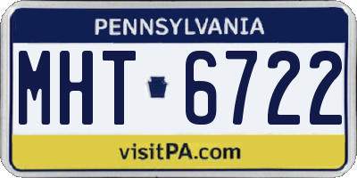 PA license plate MHT6722