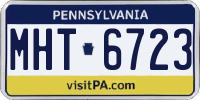 PA license plate MHT6723