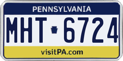 PA license plate MHT6724