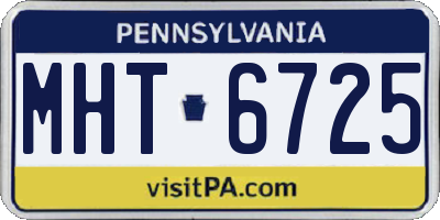 PA license plate MHT6725