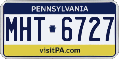 PA license plate MHT6727