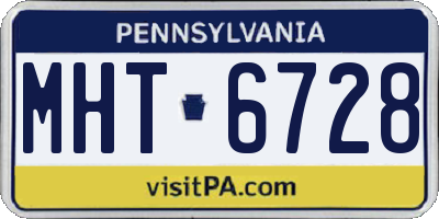PA license plate MHT6728