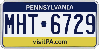 PA license plate MHT6729