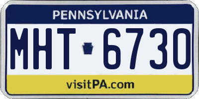 PA license plate MHT6730