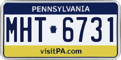 PA license plate MHT6731