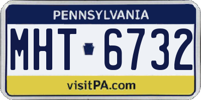PA license plate MHT6732