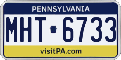 PA license plate MHT6733