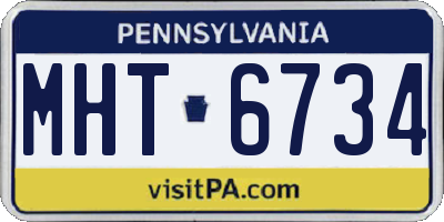 PA license plate MHT6734