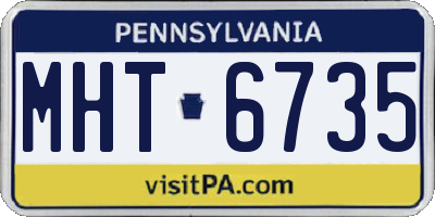 PA license plate MHT6735
