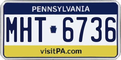 PA license plate MHT6736