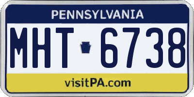 PA license plate MHT6738