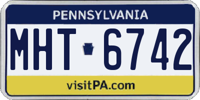 PA license plate MHT6742