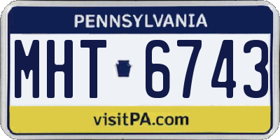 PA license plate MHT6743