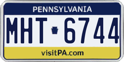 PA license plate MHT6744