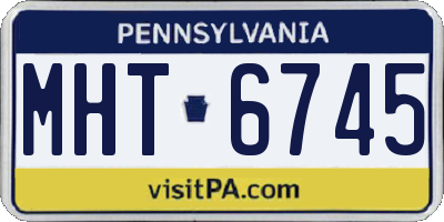 PA license plate MHT6745