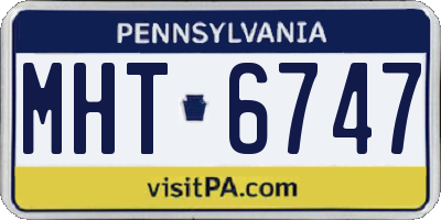 PA license plate MHT6747