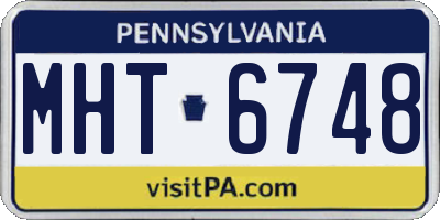 PA license plate MHT6748