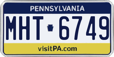 PA license plate MHT6749