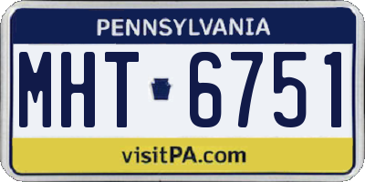 PA license plate MHT6751