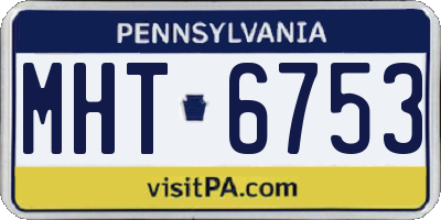 PA license plate MHT6753