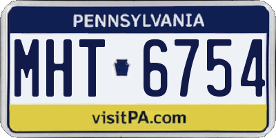 PA license plate MHT6754