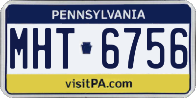 PA license plate MHT6756