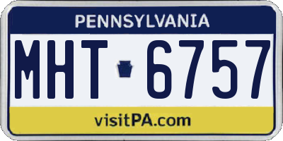PA license plate MHT6757