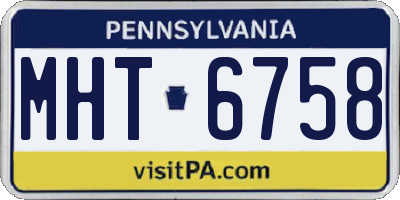 PA license plate MHT6758