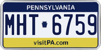 PA license plate MHT6759