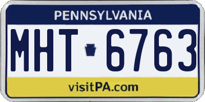 PA license plate MHT6763