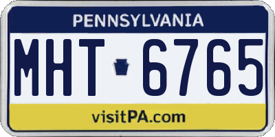 PA license plate MHT6765