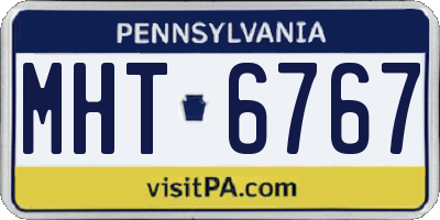 PA license plate MHT6767