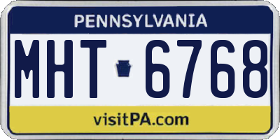 PA license plate MHT6768