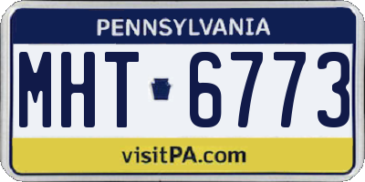 PA license plate MHT6773
