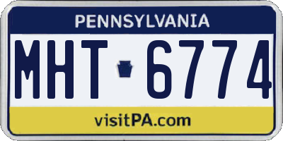 PA license plate MHT6774