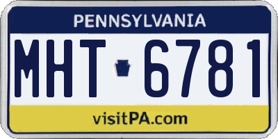 PA license plate MHT6781