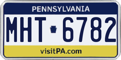 PA license plate MHT6782