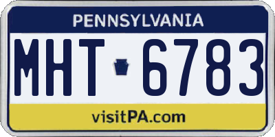 PA license plate MHT6783