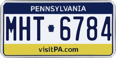 PA license plate MHT6784