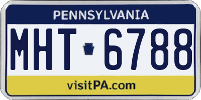 PA license plate MHT6788