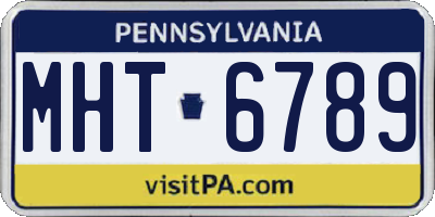 PA license plate MHT6789