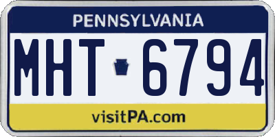 PA license plate MHT6794