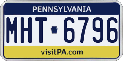 PA license plate MHT6796